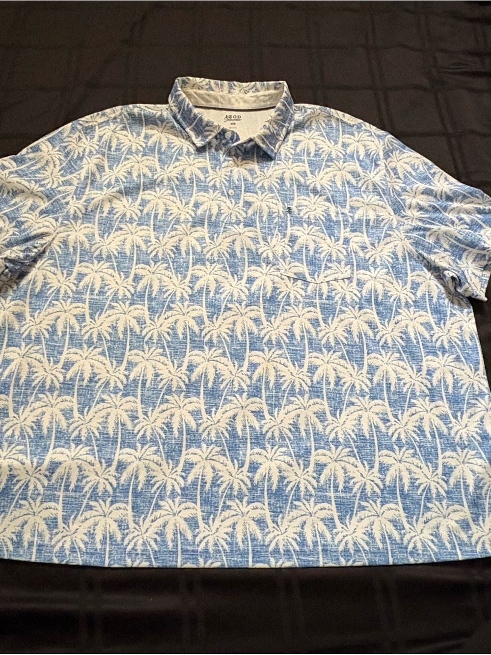 Izod Saltwater Shirt Mens 4XB Blue Floral Hawaiian Stretch Performance Casual